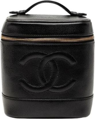 Chanel Pre-owned Vanity Bag - Dames - Vintage Handtas - Zwart - ONE Size - Leer - Vintage