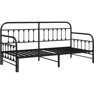 vidaXL Vidaxl - Estructura De Cama De D&iacute;a Con Cabecera Negro 90 X 200 Cm Acero