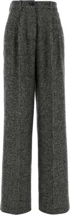 Dolce & Gabbana Embroidered Stretch Wool Blend Pant