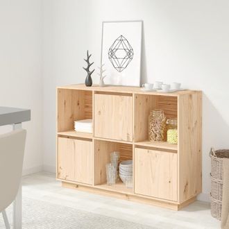 Berkfield Home Sideboard 110.5x35x80 cm Solid Wood Pine in Brown