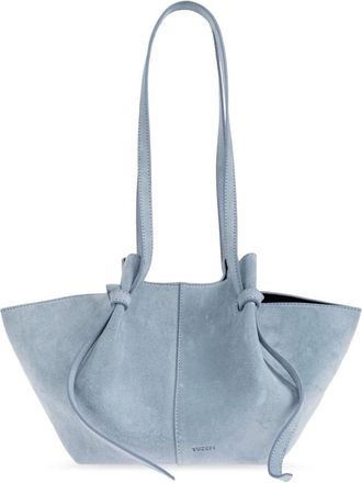 Yuzefi Shoulder Bags, female, Blue, Size: ONE SIZE Mochi Suede Bag