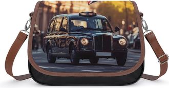 Generic UK London Taxi And English Flag Small Womens Crossbody Bags Shoulder Handbag with Adjustable Strap for Travel
