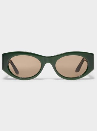 Quay Womens So What thick temple oval sunglasses