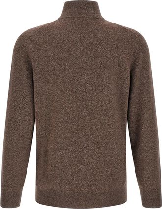 Brunello Cucinelli Cashmere High-Neck Cardigan - Brown