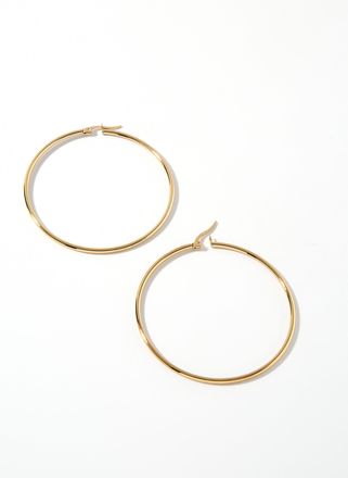 Simons Womens Extra-large golden Hoop Earrings