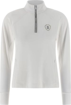 Brunello Cucinelli Precious Half Zip - Dames - Longsleeves - Wit - M - Polyester - Tops