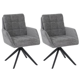 Hhg [nunca Usado] Juego De 2 Sillas De Comedor Hhg-705, Silla De Cocina Giratoria Con Retorno Autom&aacute;tico, Tejido De Chenilla (680 G/m&sup2;) Con Certificaci&oacute;n 