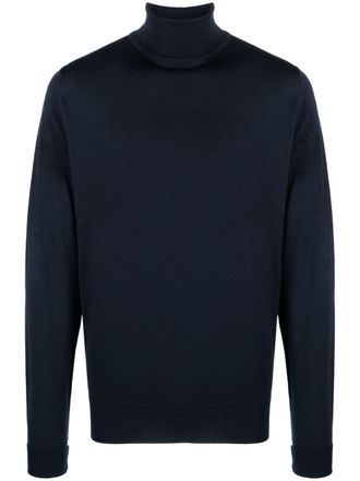 John Smedley roll-neck merino wool jumper - men - Merino - S - Blue