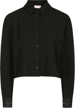 Liu Jo Cropped Shirt - Dames - Overhemden - Zwart - 2XL - Polyester - Overhemden