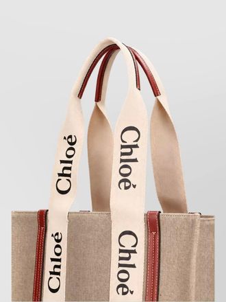 Chlo&eacute; woody linen tote bag