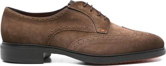 Santoni Leren derby schoenen - Bruin