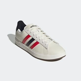 adidas Sneaker ADIDAS SPORTSWEAR GRAND COURT 2.0, Herren, Gr. 42,5, weiss (sanftes wei&szlig;, better scarlet, core schwarz), Leder, Synthetik, Schuhe Sneaker, Des