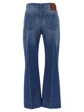 Valentino Garavani Womens Blue Cotton Flared Jeans Clothing