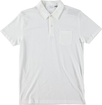 Sunspel Riviera Sunspel Short Sleeve Mesh Polo Tee Shirt White - Large