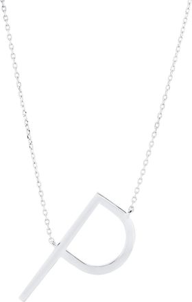 MAX + STONE Sterling Silver Large Sideways Block Initial Letter Necklace