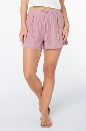 Roxy Mavericks Striped Trouser Shorts in Port at Nordstrom, Size X-Small