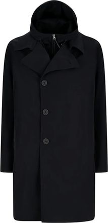 Herno Cappotto monopetto con cappuccio - Nero