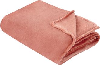 Beliani Manta Roja 150 X 200 Cm Poli&eacute;ster Colcha Cubrecama Suave Moderno Bayburt