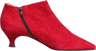 Dolce & Gabbana Red Suede Ankle Boots Womens Shoes