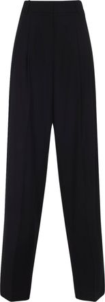 Frankie Shop Black Lyocel Gelso Pleated Trousers-Donna