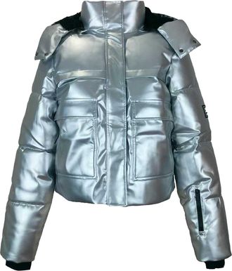 Jack Wills Dames/Dames Cropped Puffer Jacket (Zilver)