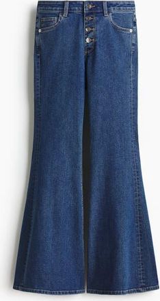 H&M Flared High Jeans in Denim Blue at Nordstrom, Size 20