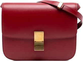 Celine 2017 Medium Calfskin Classic Box crossbody bag - Rosso