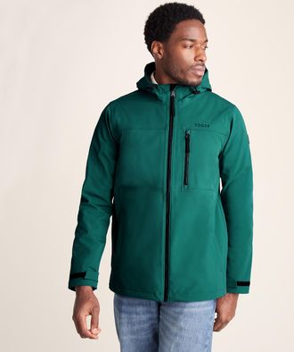 TOG24 Andro Mens Hooded Waterproof Softshell Jacket - Dark Turquoise - Green - Size X-Large
