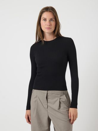 Y.A.S Strickpullover Y.A.S YASZOEY LS KNIT PULLOVER S.NOOS, Damen, Gr. XXL, schwarz, Strick, Obermaterial: 65% Viskose, 35% Nylon, unifarben, slim fit norma
