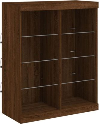 vidaXL Sideboard with led Lights Brown Oak 81x37x100 cm Vidaxl