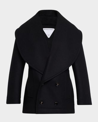 Bottega Veneta Wool Double-Breasted Shawl Coat