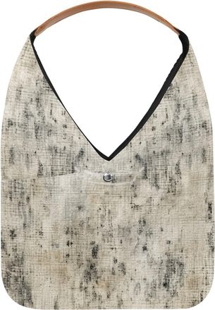 Generic White Vintage Mottled Texture Reusable Lightweight Grocery Bags - Foldable Into Compact Pouch, Washable & Sturdy, Multipurpose for Shopping and Travel