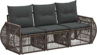 vidaXL Conjunto De Sof&aacute;s De Jard&iacute;n 3 Uds. Gris Y Gris Oscuro Vidaxl