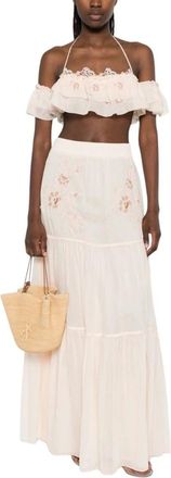 Ermanno Scervino Maxi Skirts, female, Pink, Size: XS Cotton Long Skirt