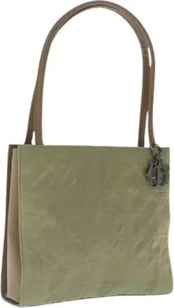 Dior Pre-owned Shoulder Bags, female, Green, Size: ONE SIZE Pre-owned Nylon Shoulder Bag