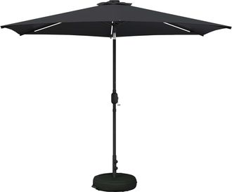vidaXL Parasol De Jard&iacute;n Con Luces Led Y Base 300 X 300 Cm Poli&eacute;ster Vidaxl