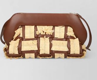 Themoir&egrave; bios clutch bag woven fringe strap