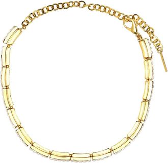 Alessandra Rich Kristal Baguette Choker Ketting - Dames - Kettingen - Geel - ONE Size - Accessoires