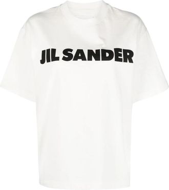 Jil Sander Logo T-shirt - Dames - T-shirts - Wit - XL - Katoen - Tops