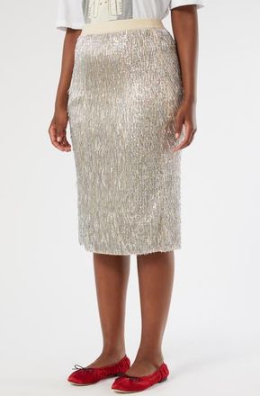 Marina Rinaldi Attore Sequin Skirt in Silver at Nordstrom, Size X-Large