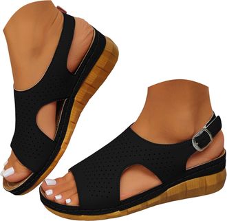 Generic Womens Perforated Slide Sandals Breathable Casual Comfortable Slippers with Holes Adjustable Button Ankle Strap Sandals Memory Foam Slipper for Summer