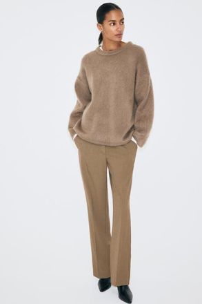 H&M Tailored Trousers in Dark Khaki Green at Nordstrom, Size 10