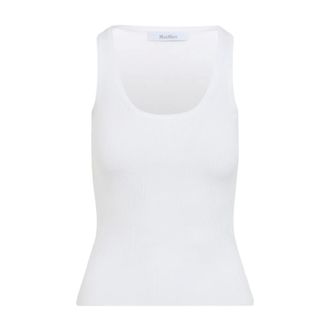 Max Mara Sleeveless Tops, female, White, Size: M Ghiro Knit Tank Top