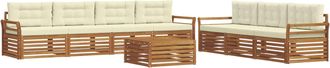 vidaXL Conjunto De Sof&aacute;s De Exterior 8 Uds. Natural Y Crema Vidaxl