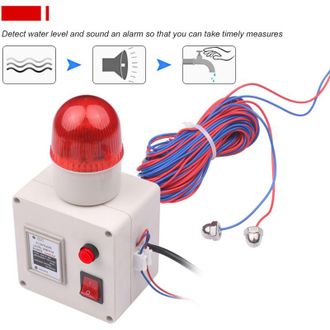 OEM Detector De Inundaciones Con Alarma De 90 Db - Cable De 15 M Para Detecci&oacute;n De L&iacute;quidos - Alimentaci&oacute;n De 220 V Ca - Carcasa Robusta De Abs Y Acero In