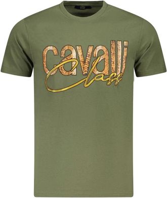 Cavalli Shirts - Heren - T-shirts - Groen - XL - Tops