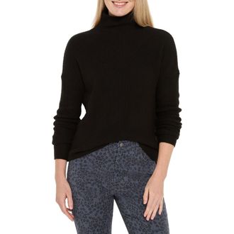 Nic+Zoe Waffle Stitch Tuck Sweater in Black Onyx at Nordstrom Rack, Size X-Small