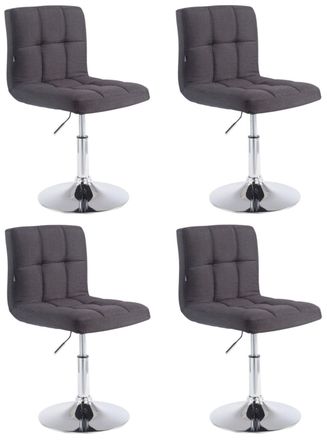 Clp Set De 4 Sillas Lounger Palma En Tela Negro
