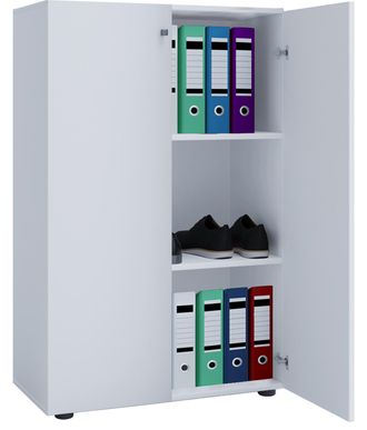 ebuy24 Armario De Oficina Vcm Con 3 Compartimentos Armario De Archivo Moderno Con Puertas Giratorias Dimensiones Aprox. An. 70 X Al. 110 X T. 40 Cm - Lona 3 