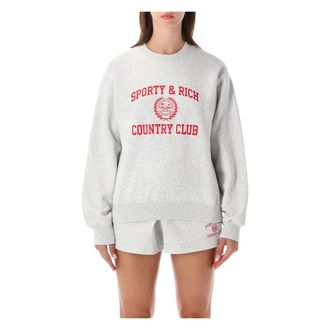 Sporty & Rich Varsity Crew Neck - Dames - Sweatshirts & Hoodies - Grijs - Maat: S Katoen